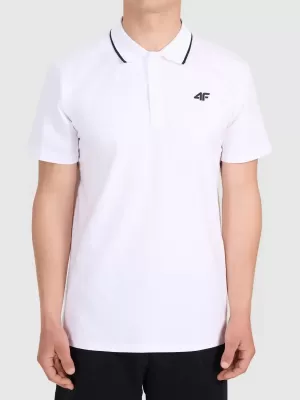 Moška majica s kratkimi rokavi z ovratnikom 4F WMM00TPTSM0773 BELA