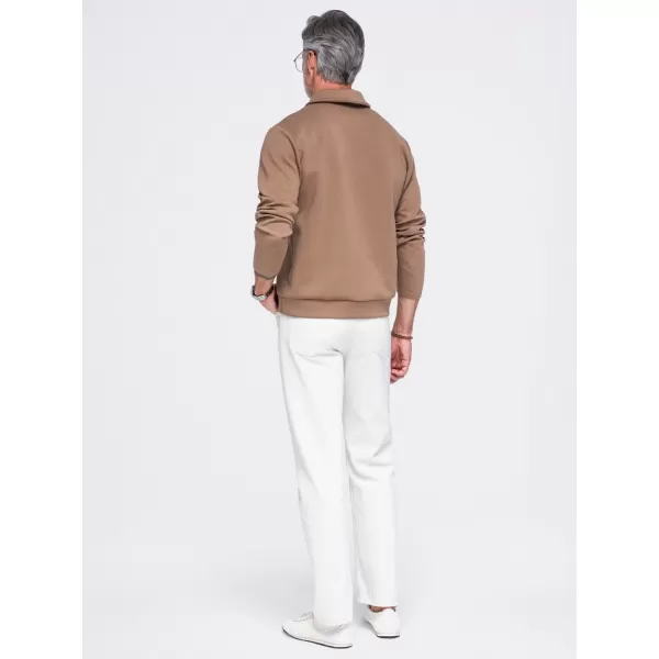  Moški pulover OMBRE OM-SSNZ-0262 RJAVA 