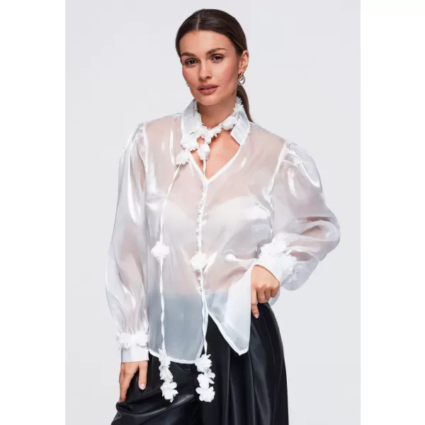  Ženska bluza OMBRE OW-TS-E0086 BELA 