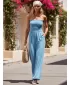 Obleka DSTREET EY2651 SVETLO MODRA
