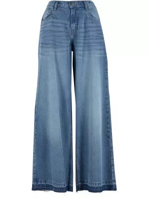 Ženske hlače URBAN CLASSICS TB7712 SREDNJE TEMNO MODRO OPRANO