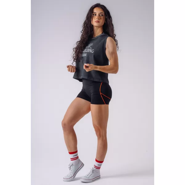  Ženske majice brez rokavov NEBBIA OLYMPIA OVERSIZED 939 ČRNA 