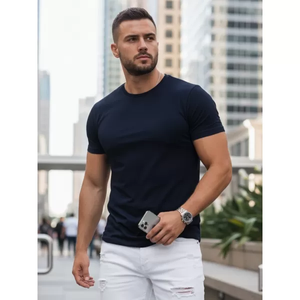  Moška majica s kratkimi rokavi DSTREET RX5673 TEMNO MODRA 