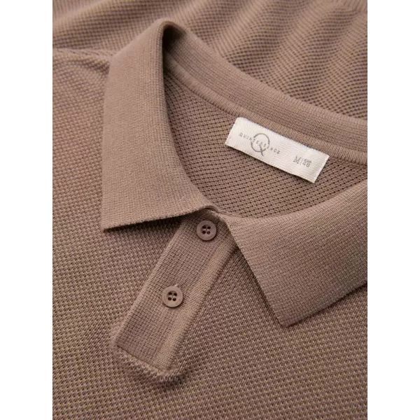  Moška polo majica OMBRE OM-POSS-0178 SVETLO RJAVA 