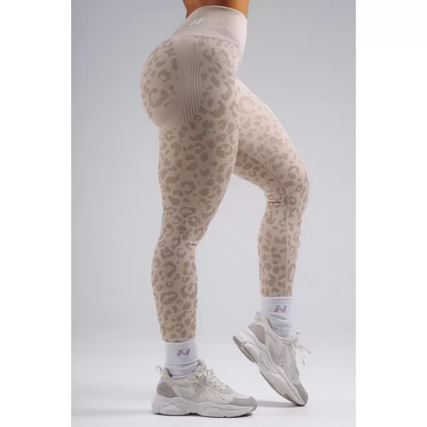  Kompresijske push-up pajkice z leopardjim potiskom NEBBIA PRIMAL 849 KREMNI LEOPARD 
