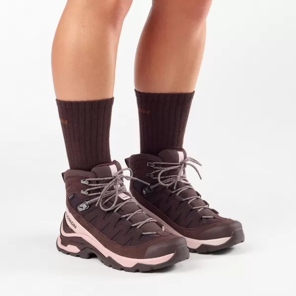  Ženski čevlji SALOMON QUEST ECHO GORE TEX L47968500 ČRNA KAVA/SENČNO SIVA/ČRNA 
