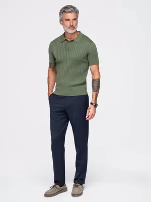 Moška polo majica OMBRE OM-POSS-0180 OLIVNO