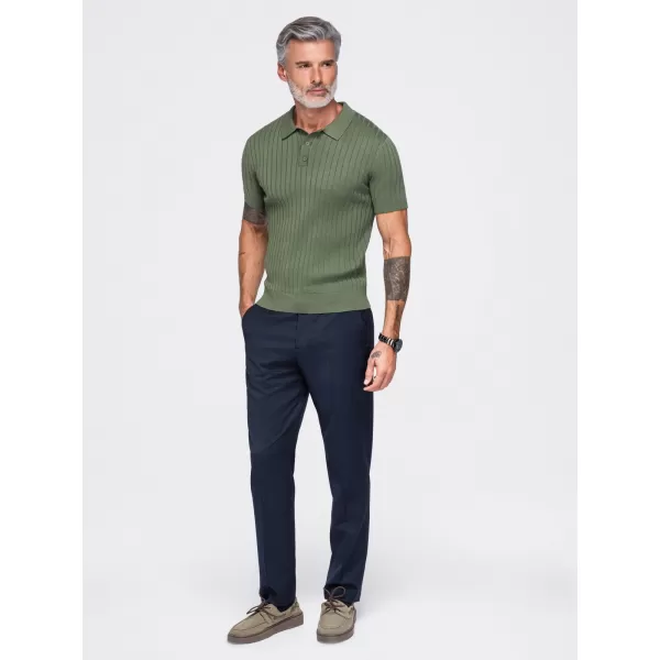  Moška polo majica OMBRE OM-POSS-0180 OLIVNO 