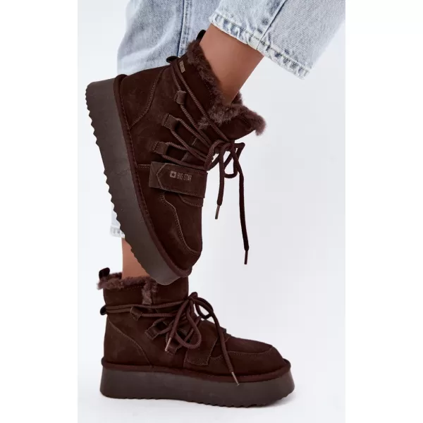  Ženski snežaki BIG STAR SHOES UU274316 RJAVE/BEŽ SENCE 
