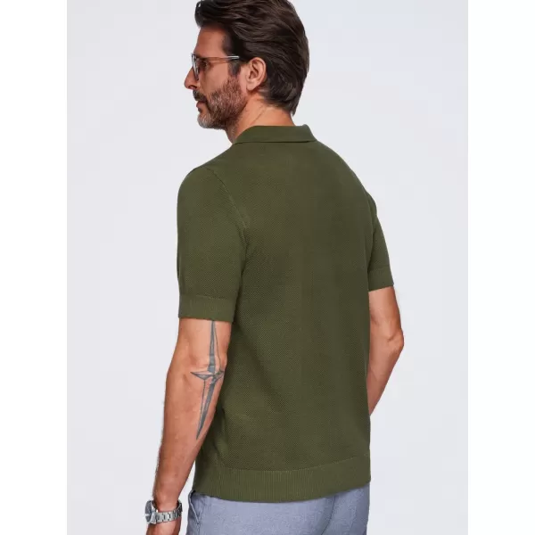  Moška polo majica OMBRE OM-POSS-0178 OLIVNO 