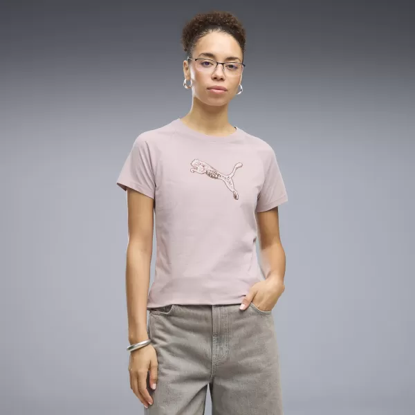  Ženska majica s kratkimi rokavi PUMA ESS SEQUINS TEE 69457649 MEGLENO ROZA 