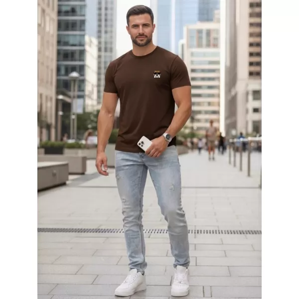  Moška majica s kratkimi rokavi DSTREET NX0125R-CH RJAVA 
