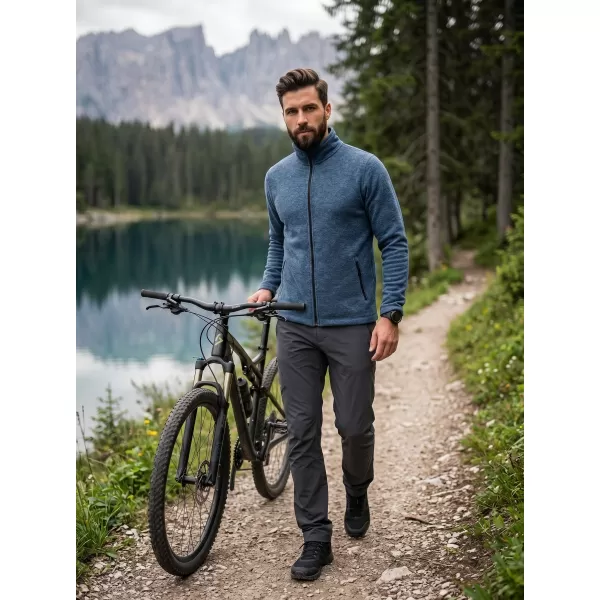  Moški pulover iz mikro flisa MALFINI FACTOR 852 TEMNI DENIM POUDARKI 