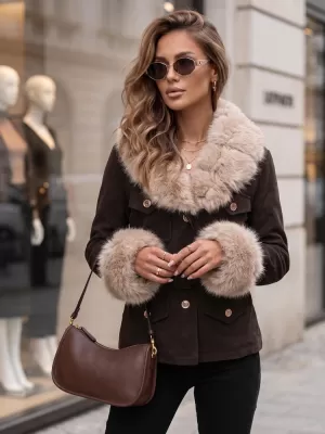 Ženska jakna DSTREET TY5851 RJAVA