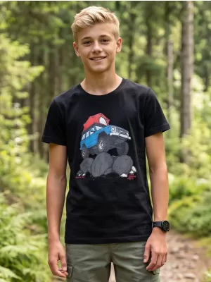 Otroška majica s kratkimi rokavi ALPINE PRO ECOMO 4 ČRNA VARIANTA PC