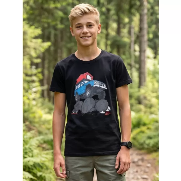  Otroška majica s kratkimi rokavi ALPINE PRO ECOMO 4 ČRNA VARIANTA PC 