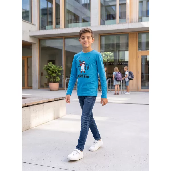  Otroška majica s kratkimi rokavi ALPINE PRO ECCO 2 NEON ATOMIC BLUE PA VARIANTA 