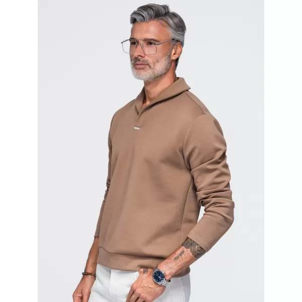  Moški pulover OMBRE OM-SSNZ-0262 RJAVA 
