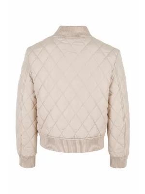 Dekliška prešita jakna URBAN CLASSICS UCK806-02903 BELI PESEK