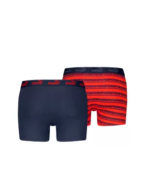 Moške boksarice PUMA ELEMENTS MEN STRIPED BOXERS 2P 93884205 RDEČA/MORNARSKO MODRA