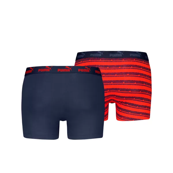  Moške boksarice PUMA ELEMENTS MEN STRIPED BOXERS 2P 93884205 RDEČA/MORNARSKO MODRA 