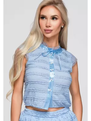 Ženska bluza OMBRE OW-TS-E0066 MODRA