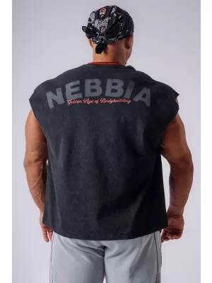 Moške majice brez rokavov NEBBIA OLYMPIA MUSCLE COVER 947 ČRNA