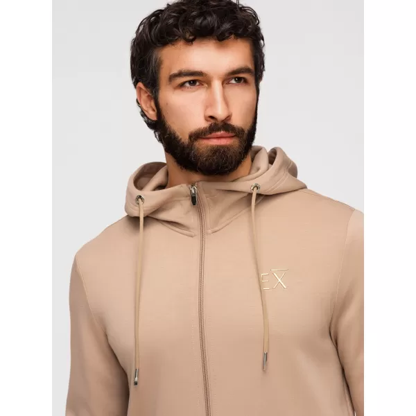  Moški pulover OMBRE OM-SZBC-0196 BEŽ 