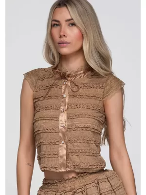 Ženska bluza OMBRE OW-TS-E0066 TAUPE