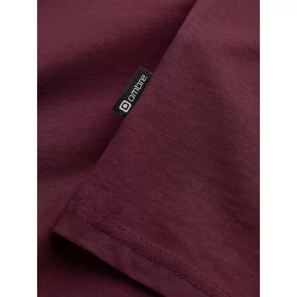  Moška majica s kratkimi rokavi OMBRE L171 BORDO 