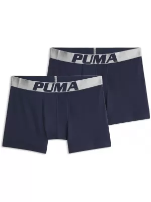 Moške boksarice PUMA MEN SHINE ELASTIC BOXERS 2P 94780601 MODRA/SREBRNA