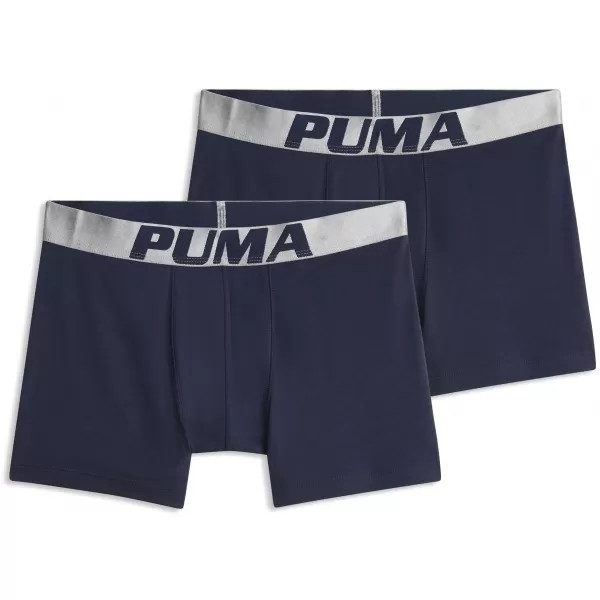  Moške boksarice PUMA MEN SHINE ELASTIC BOXERS 2P 94780601 MODRA/SREBRNA 