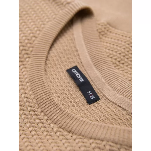  Moški pulover OMBRE OM-SWSW-0119 PESEK 