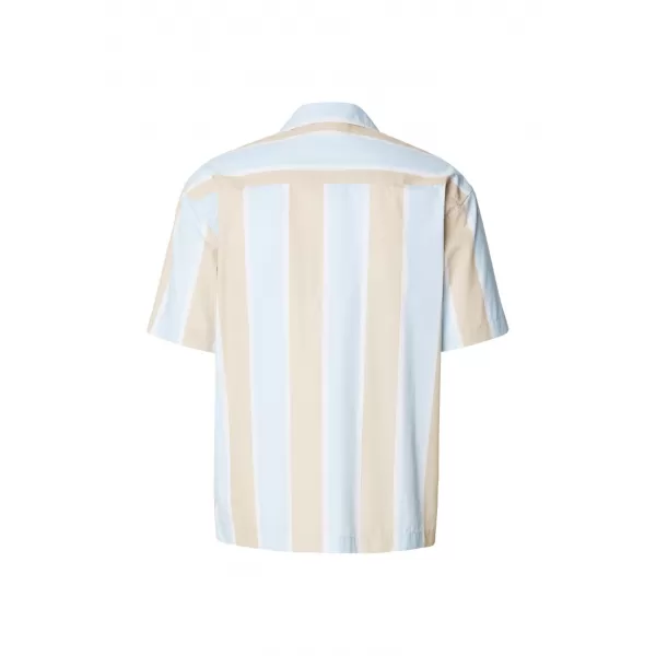  Moška srajca URBAN CLASSICS TB8429-22411 MOKER PESEK/ZMRZNJENO MODRA 