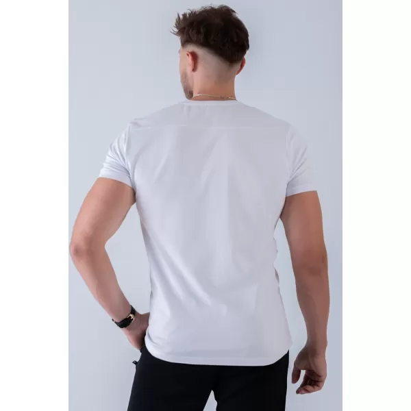  Moške majice s kratkimi rokavi NEBBIA MIKE MUSCLE FIT 158 BELA 