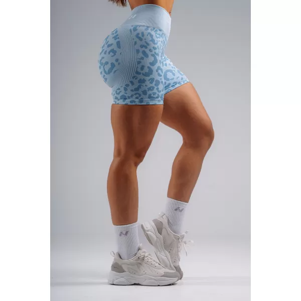  Kompresijske push-up kratke hlače z leopardjim potiskom NEBBIA PRIMAL 856 MODRI LEOPARD 