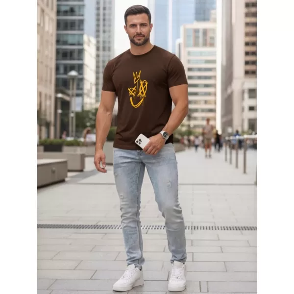  Moška majica s kratkimi rokavi DSTREET NX0138R-CH RJAVA 