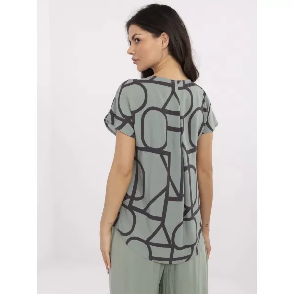 Ženska bluza SUBLEVEL D73771M11171D KAKI/ČRNA 