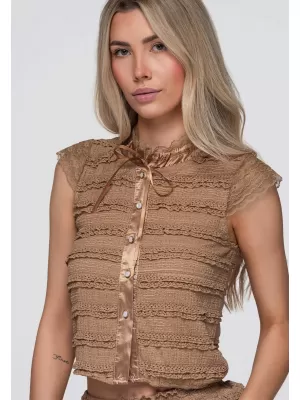 Ženska bluza OMBRE OW-TS-E0066 TAUPE