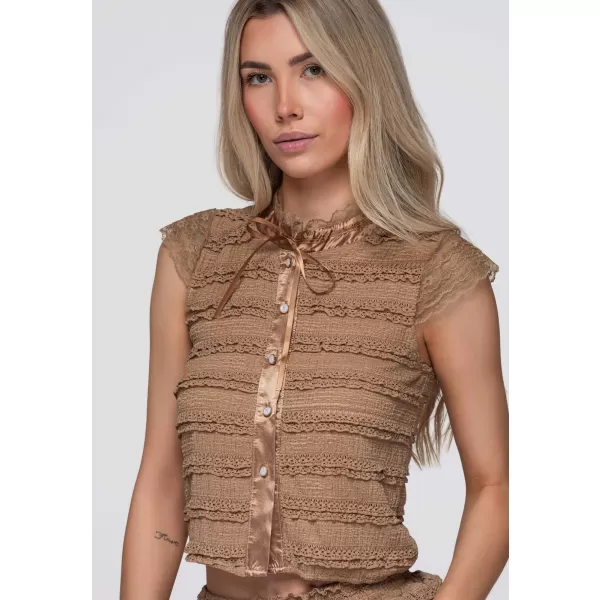  Ženska bluza OMBRE OW-TS-E0066 TAUPE 