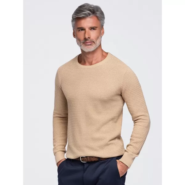  Moški pulover OMBRE OM-SWSW-0119 PESEK 