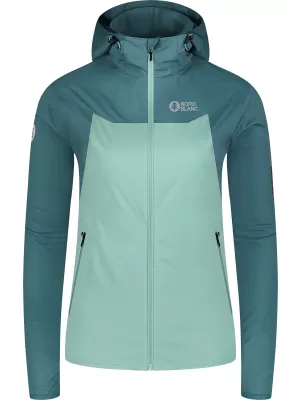 Ženska softshell jakna NORDBLANC OUTLAND NBSSL8324 ZELENA/SIVA