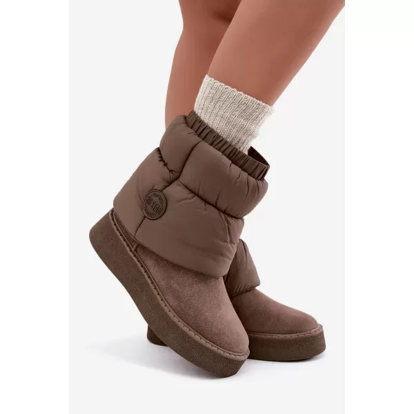  Ženski snežaki BIG STAR SHOES UU274732 TEMNO BEŽ 
