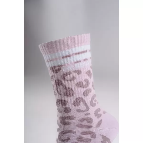  Kratke nogavice z leopardjim potiskom NEBBIA PRIMAL 106 ROZA LEOPARD 