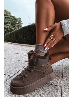 Ženski čevlji BIG STAR SHOES UU274168 RJAVE/BEŽ SENCE