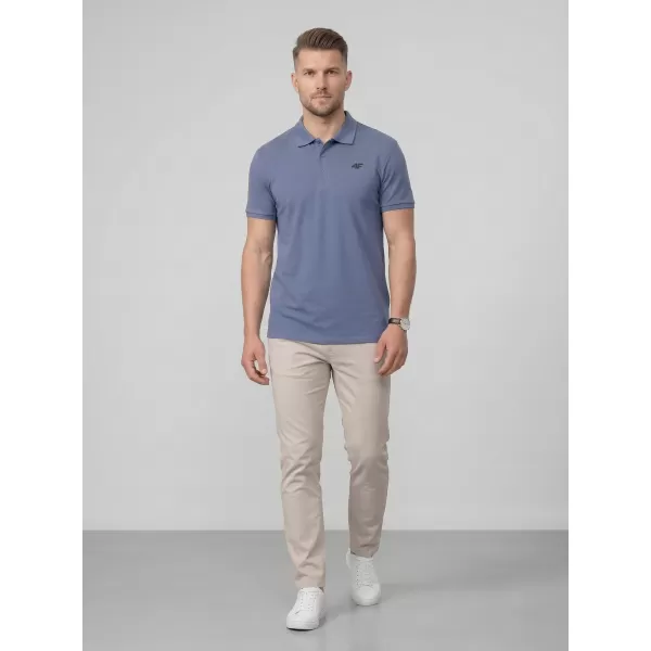  Moška majica s kratkimi rokavi z ovratnikom 4F WMM00TPTSM0770 DENIM 
