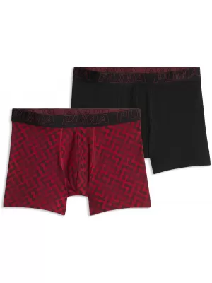 Moške boksarice PUMA MEN GRAPHICAL PRINT BOXERS 2P 94780402 RDEČA KOMBINACIJA