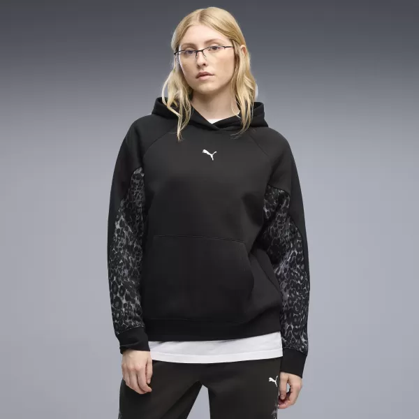 Ženski pulover PUMA SPORT ANIMAL STANDARD HOODIE FL 69400701 ČRNA PUMA 