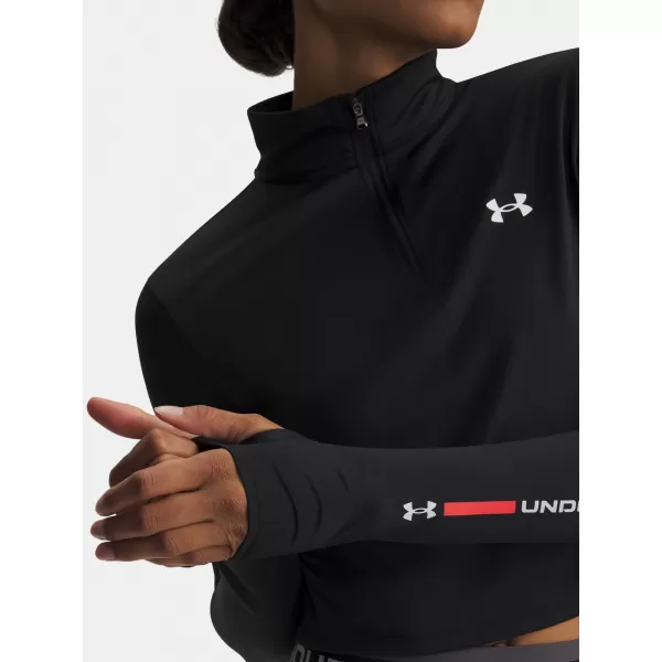  Ženska majica s kratkimi rokavi UNDER ARMOUR TECH BRANDED 1/2 ZIP 6009988-001 ČRNA 