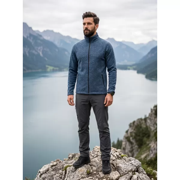  Moški pulover iz mikro flisa MALFINI FACTOR 852 TEMNI DENIM POUDARKI 